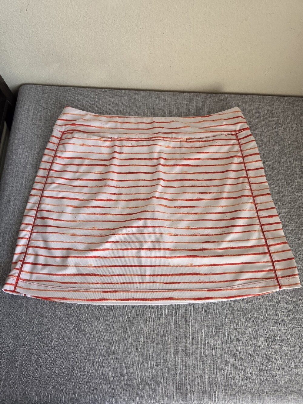 Coral Bay Golf Athletic Skort Stripes Size Large White Orange